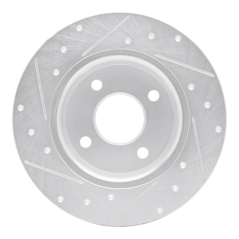 Ford Ecosport Brake Rotor (1) - Rear Right - R1 Concepts - Drilled & Slotted - Silver - `18-`22